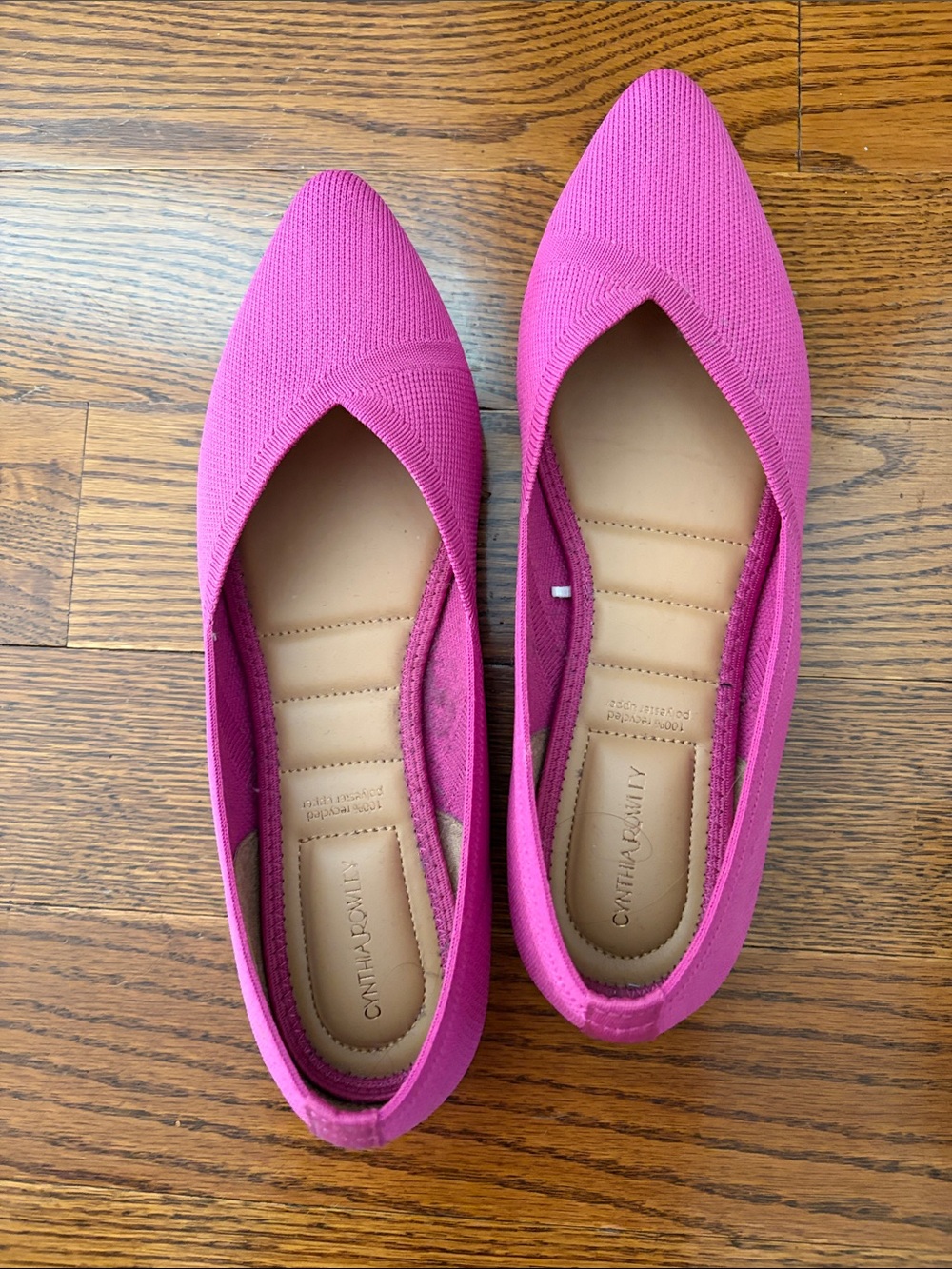 Cynthia Rowley Pink Pointed-Toe Knit Flats NWOT